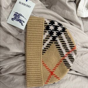 Check Cashmere Blend Beanie